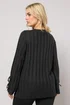Yours Curve Black Ribbed Tie Up Sleeve Jumper - 22-24 Image 3