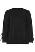 Yours Curve Black Ribbed Tie Up Sleeve Jumper - 22-24 Image 5