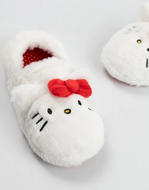 Vanilla Underground Hello Kitty Kids White Loafer Slippers (Older 11-4) - 4 Infants Image 5