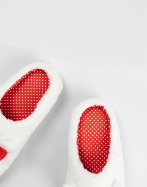 Vanilla Underground Hello Kitty Adult White With Red Accents Mule Slippers - Size 5-6 Image 5