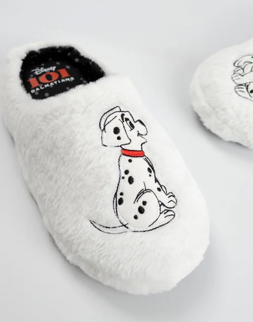 Vanilla Underground Disney 101 Dalmatians Adult White Mule Slippers - Size 7-8 Image 4