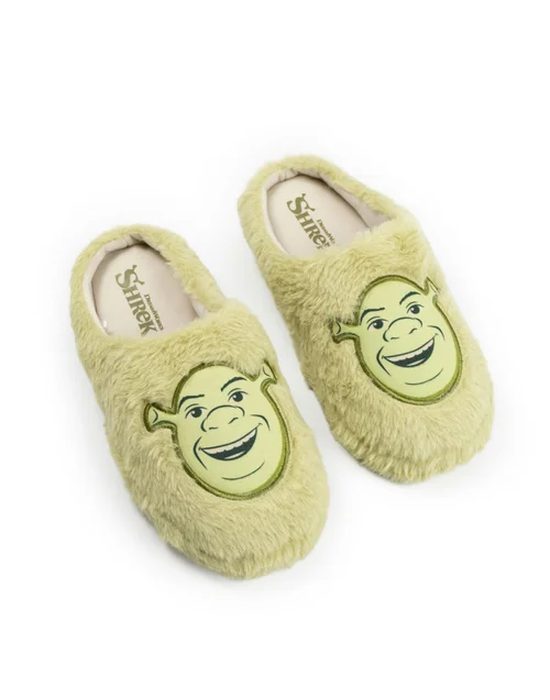 Vanilla Underground Shrek Adult Green Mule Slippers - Size 3-4 Image 1