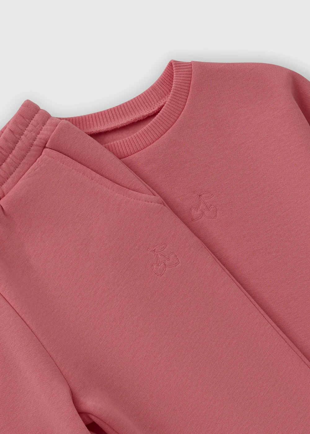 Girls Pink Cherry Sweatshirt & Jogging Bottoms (1-7yrs) - 1 to 1 half years Image 2