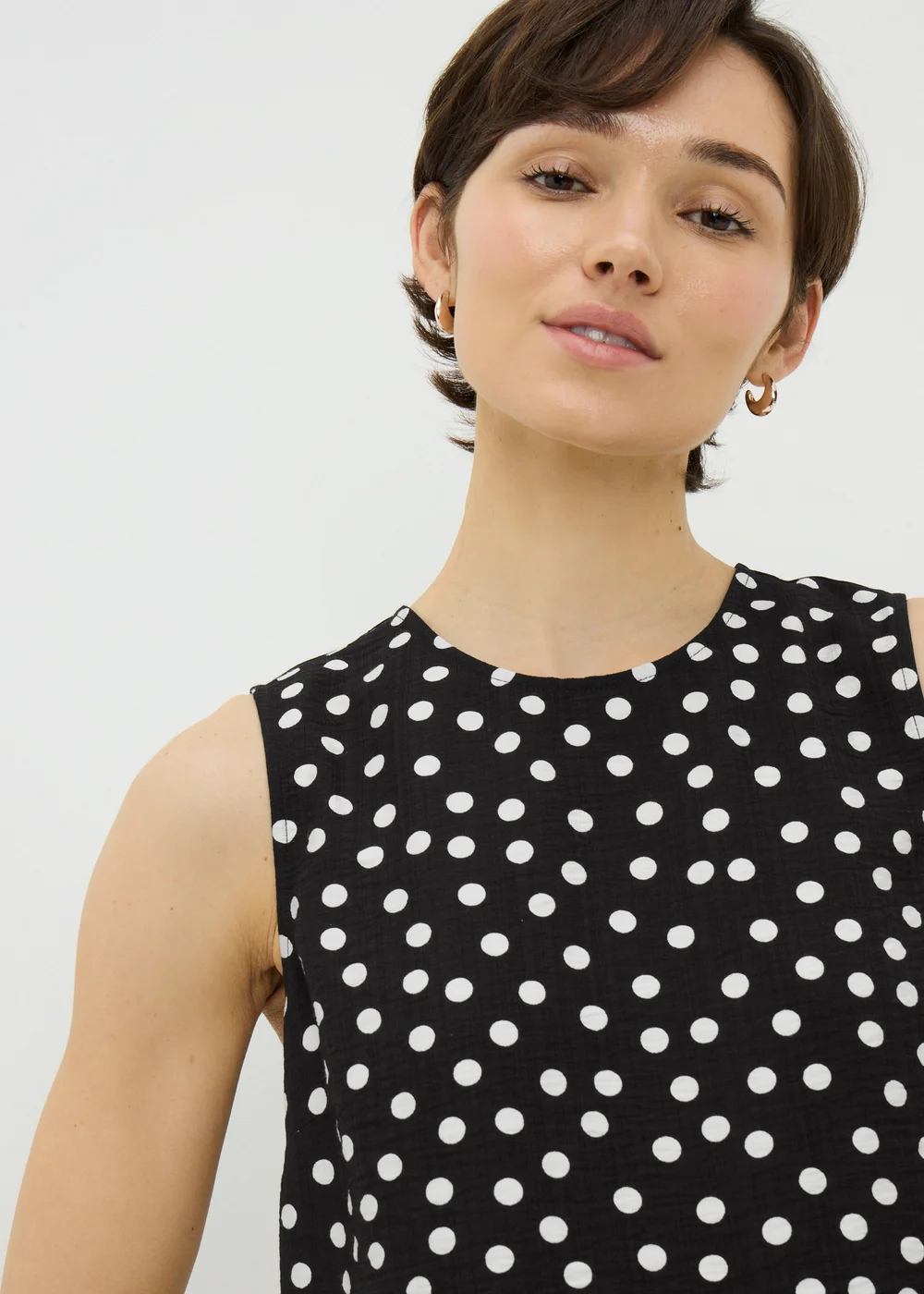 Black Polka Dot Vest Top - 10 Image 2