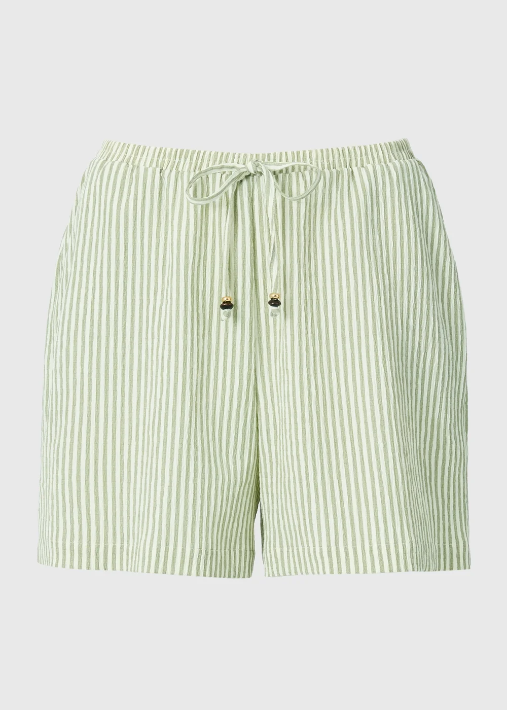 Sage Green Stripe Seersucker Shorts - 10 Image 4