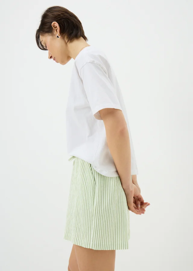 Sage Green Stripe Seersucker Shorts