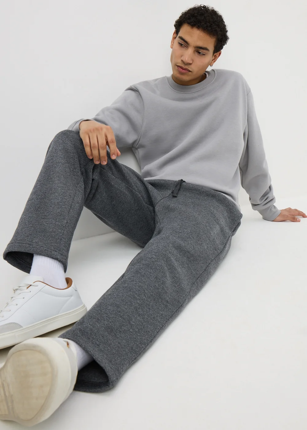 Light Grey Relaxed Straight Jogging Bottoms - Extra small Image 1