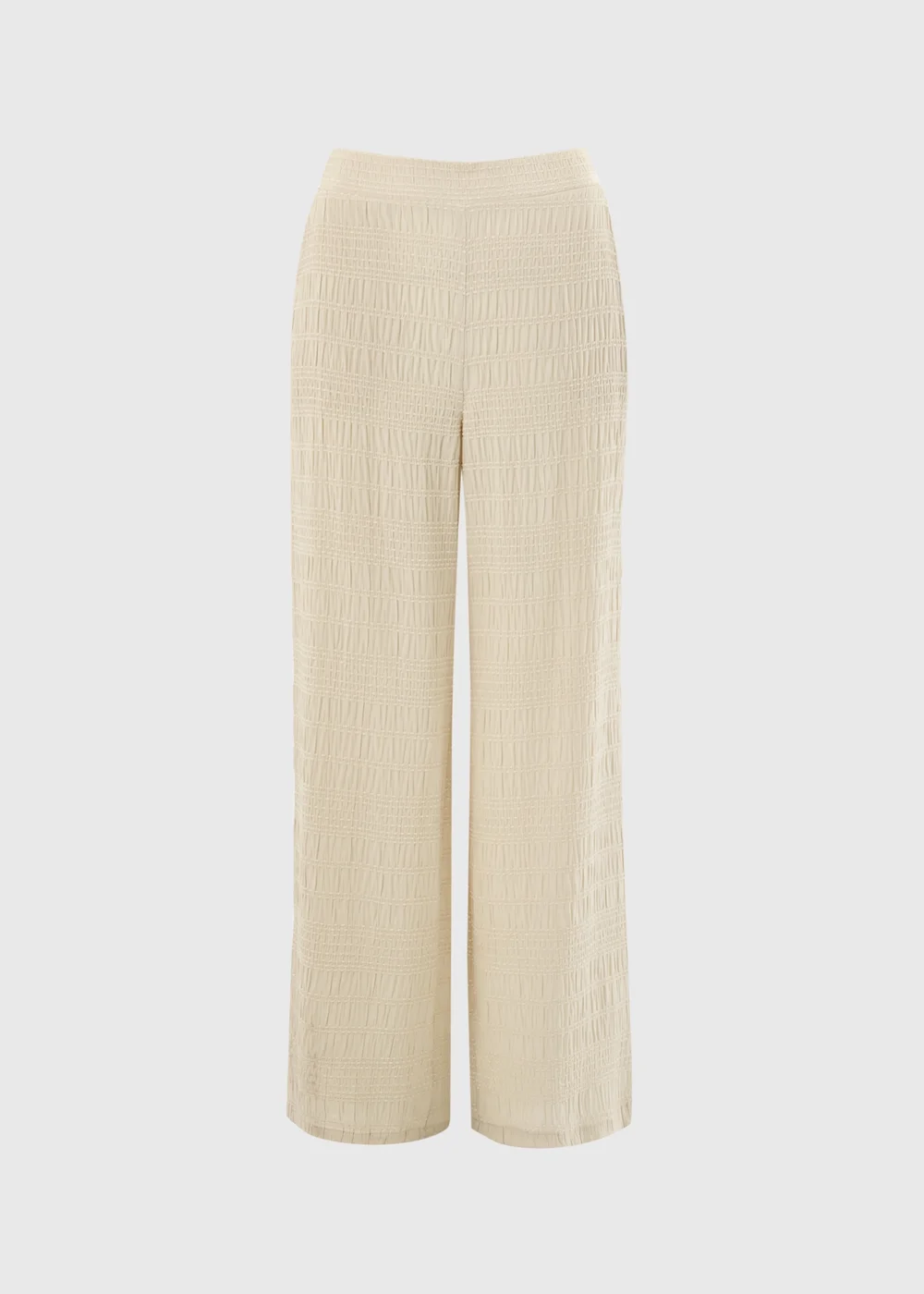 Cream Stitch Detail Wide Leg Co Ord Trousers - 22/L29 Image 4