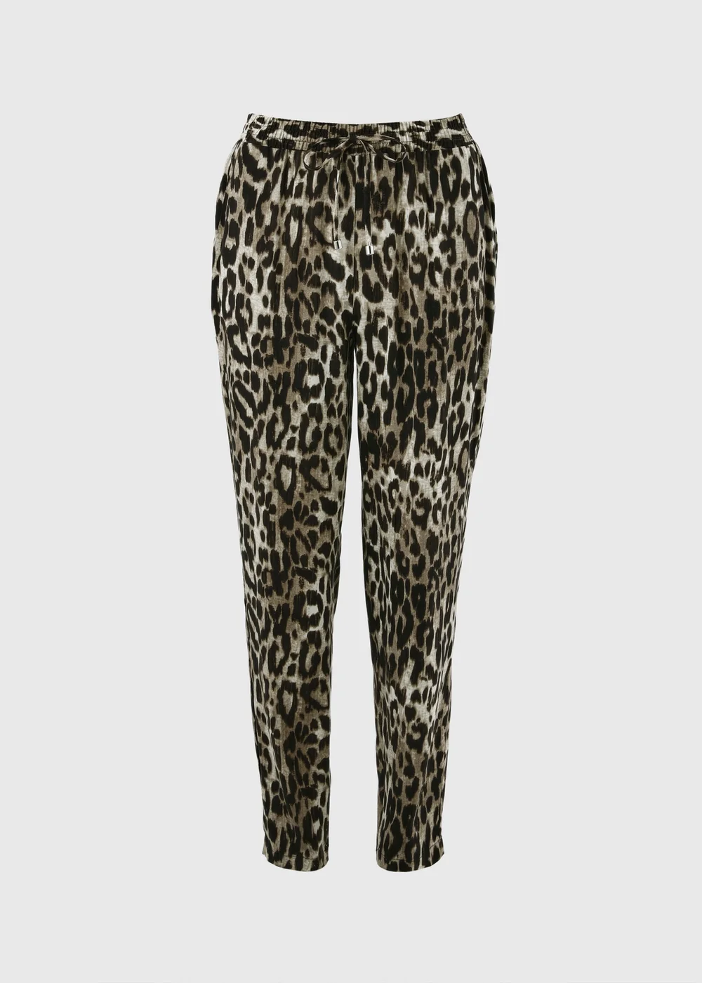 Brown Leopard Print Tapered Trousers - 10 Image 4