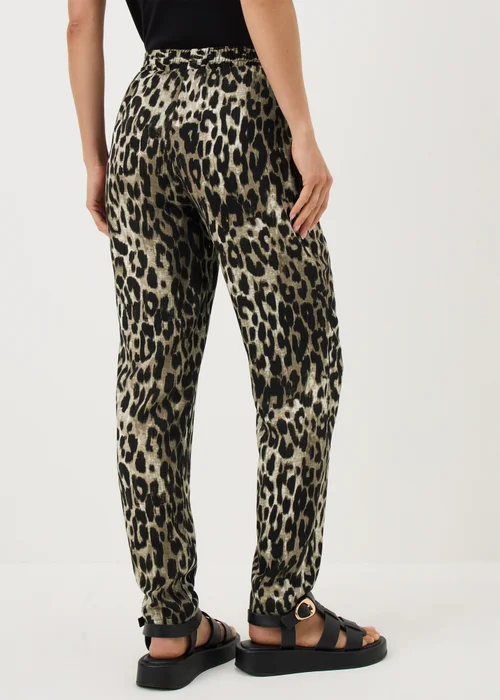 Brown Leopard Print Tapered Trousers - 10 Image 2