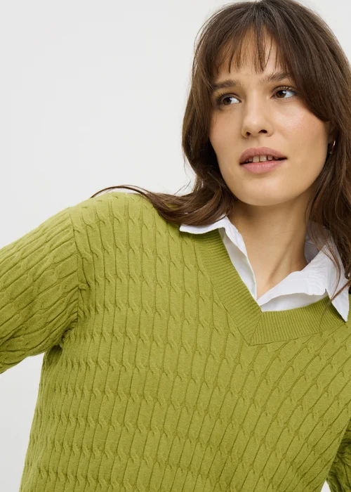 Olive Oversized Baby Cable Jumper - Size 8 Image 2