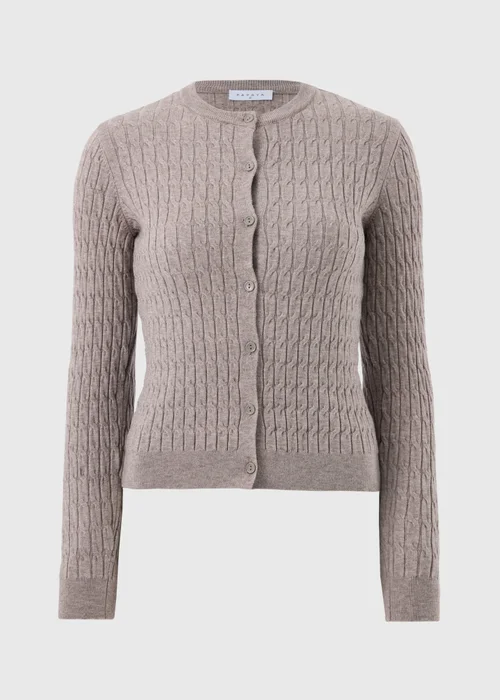 Mocha Cable Knit Cardigan - Size 8 Image 4