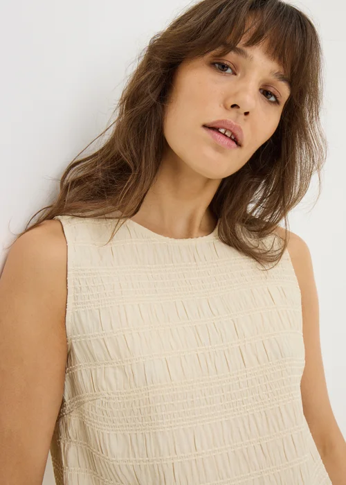 Cream Stitch Detail Co Ord Vest Top - 14 Image 3