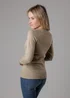 French Connection Camel Cosy Soft Touch Crew Neck Raglan Jumper - Small Image 2