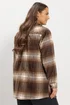 Yours Curve Chocolate Brown Check Shacket - 20 Image 4