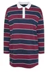Yours Curve Burgundy Red Stripe Rugby Collar Tunic Top - Size 26-28 Image 5