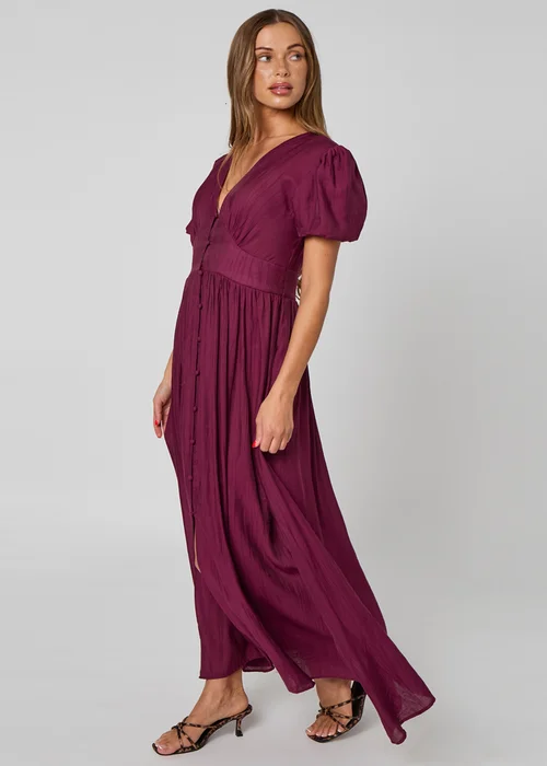 Urban Bliss Burgundy Button Front Maxi Dress - 8 R Image 3