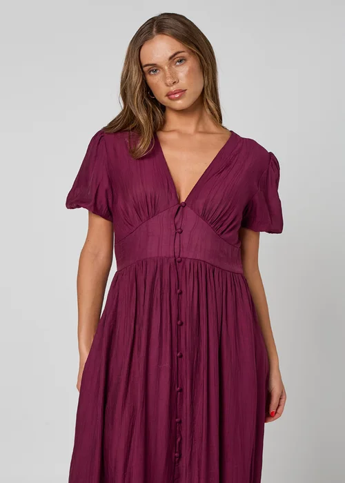 Urban Bliss Burgundy Button Front Maxi Dress - 8 R Image 4