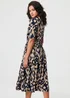 Izabel London Navy Printed Ruched 1/2 Sleeve Midi Dress - 22 Image 2
