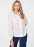 Izabel London White Embroidered Long Sleeve Shirt - 14 Image 1