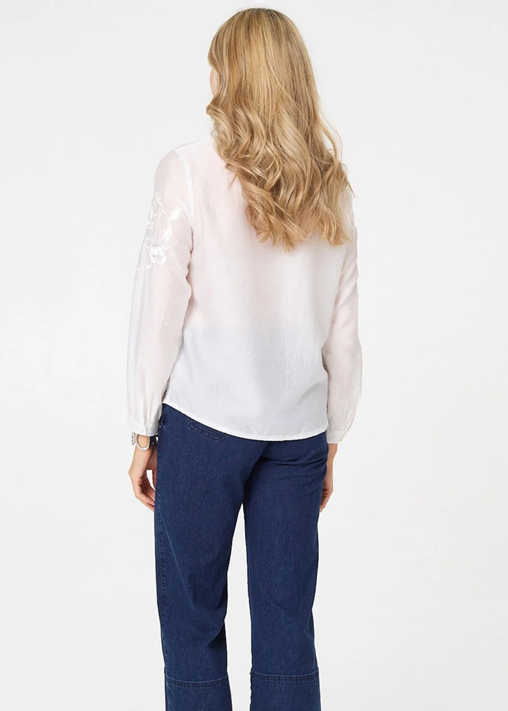 Izabel London White Embroidered Long Sleeve Shirt - 14 Image 2