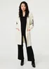 Izabel London Cream Floral Trim Detail Longline Cardigan - 10 Image 4