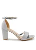 Wheres That From Perla Wide Fit Silver Block Heel Sandals - Size 7 Image 2