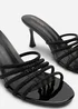Where's That From Saskia Black Patent Diamante Front Strap Detail Court Heel - Size 7 Image 5