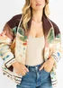 Gini London Chocolate Water Print Lightweight Quilted Jacket - M/L Image 3