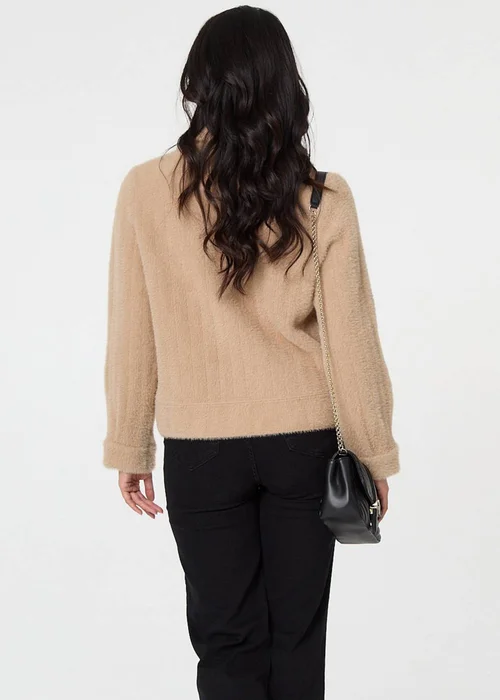 Izabel London Beige Textured Button Front Boxy Shacket - S/M Image 2