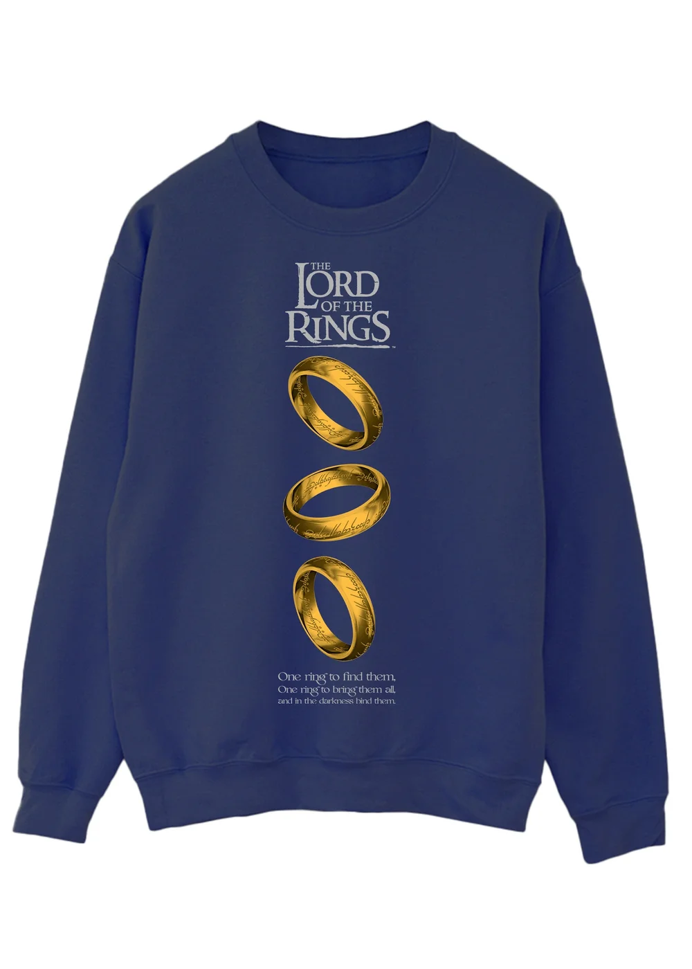 Lord Of The Rings Falling Navy Graphic Sweatshirt - 2XL Image 1