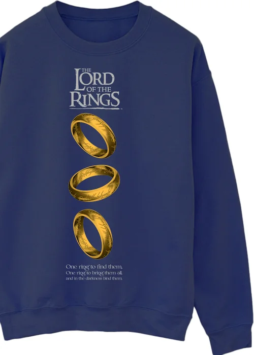 Lord Of The Rings Falling Navy Graphic Sweatshirt - 2XL Image 2