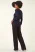 Roman Navy Scalloped Neck Knit Jumper - Size 10 Image 3