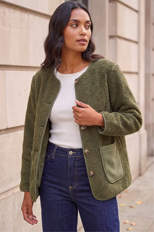 Roman Khaki Fleece Pocket Front Jacket - 14 Image 1