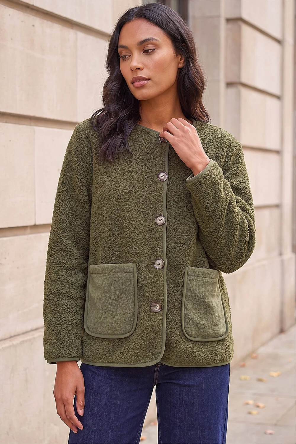 Roman Khaki Fleece Pocket Front Jacket - 14 Image 2