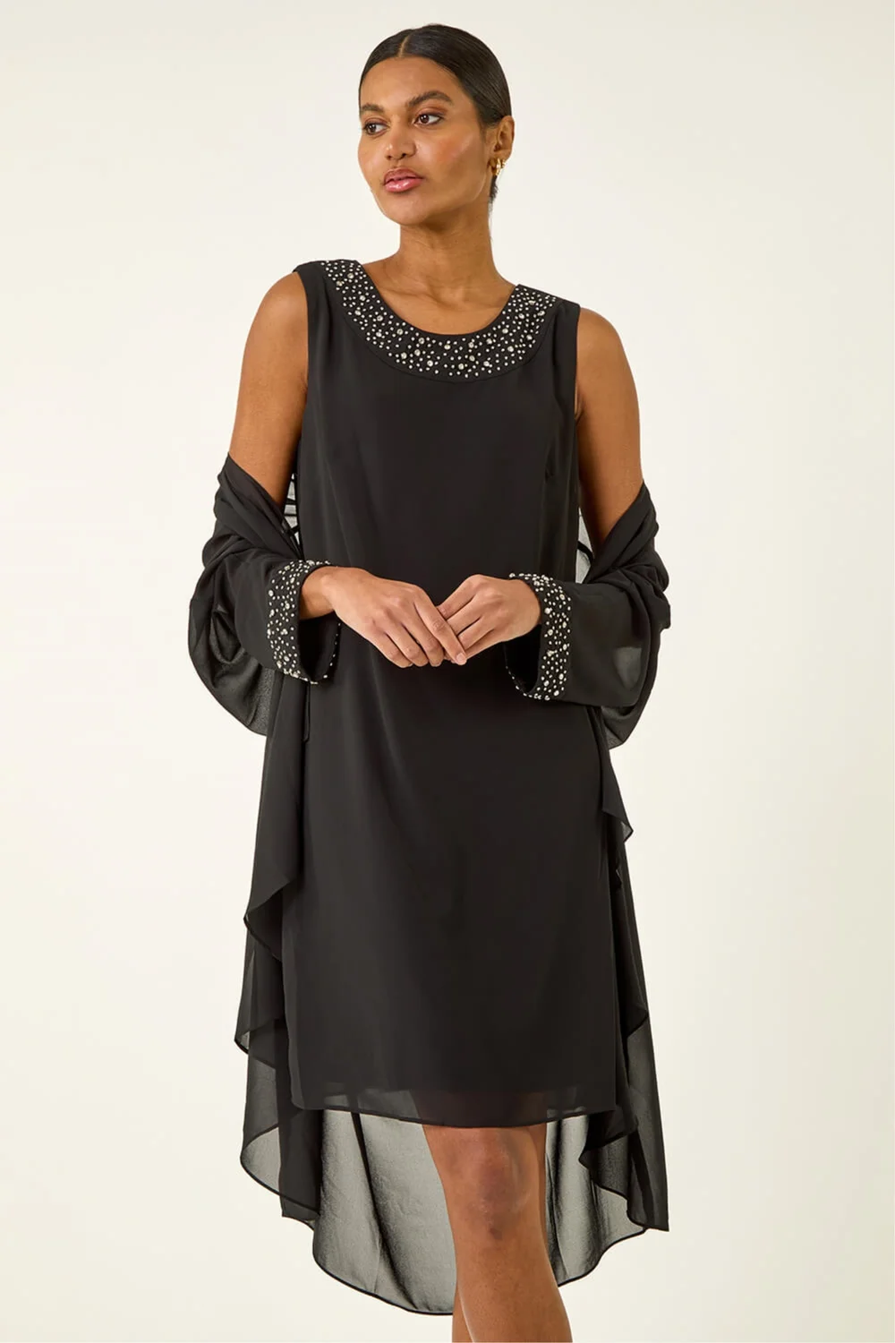Roman Black Sparkle Shift Dress & Shrug - 18 Image 2