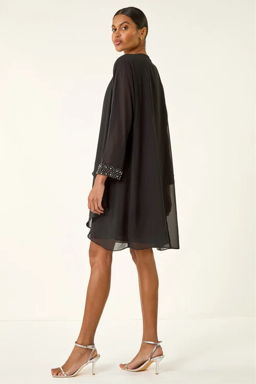 Roman Black Sparkle Shift Dress & Shrug - 18 Image 3