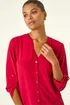 Roman Red Notch Neck Longline Blouse - Size 14 Image 4