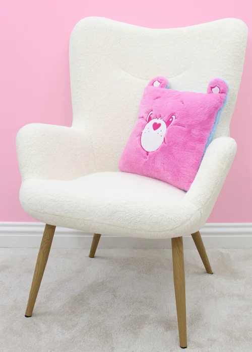 Care Bears Faces Pink And Blue Square Cushion With Ears - One Size Image 4