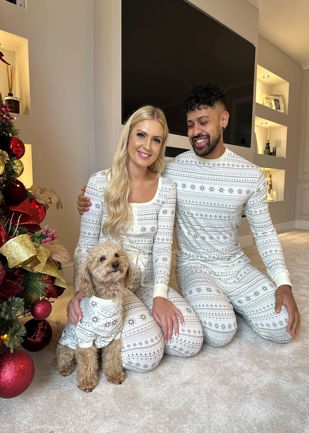 My Christmas Pyjamas Cream Snow White Pet One-Piece Matching Pyjamas - Extra small Image 4