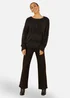Yumi Black Metallic Fluffy Eyelash Relaxed Jumper - Small Image 1