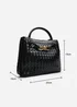 Where's That From Luna Black Woven PU Tote Bag Gold Detail - One Size Image 2