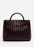 Where's That From Luna Brown Woven PU Tote Bag Gold Detail - One Size Image 4