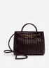 Where's That From Luna Brown Woven PU Tote Bag Gold Detail - One Size Image 5