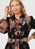 Izabel London Black Floral Tie Waist Maxi Shirt Dress - 8 Image 3
