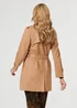 Izabel London Beige Faux Suede Double Breasted Trench Coat - 14 Image 2