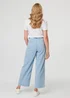 Izabel London Blue High Waist Pocket Detail Wide Jeans - 14 Image 2
