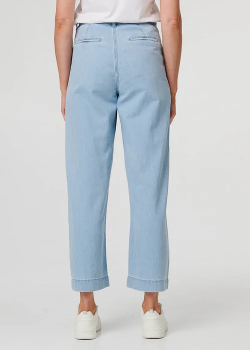 Izabel London Blue High Waist Pocket Detail Wide Jeans - 14 Image 3