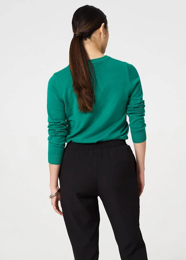 Izabel London Black Plain Drawstring Waist Slim Trousers