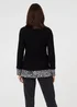 Izabel London Black Animal Print Layered Shirt Jumper Top - 12 Image 2